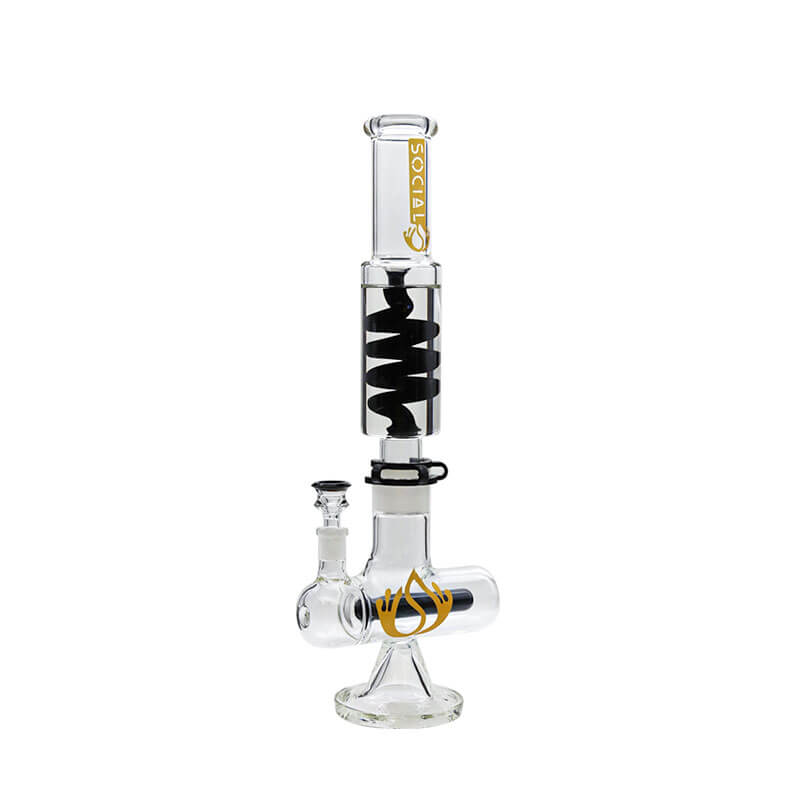 Social TROJAN with Inline and Coil Perc 2 Joint Gel Waterpipe (MK-02) | 16 inch | Assorted Colors - image 2 of 6