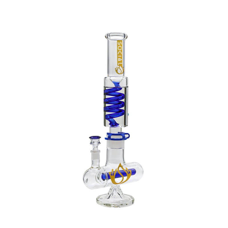 Social TROJAN with Inline and Coil Perc 2 Joint Gel Waterpipe (MK-02) | 16 inch | Assorted Colors - image 3 of 6