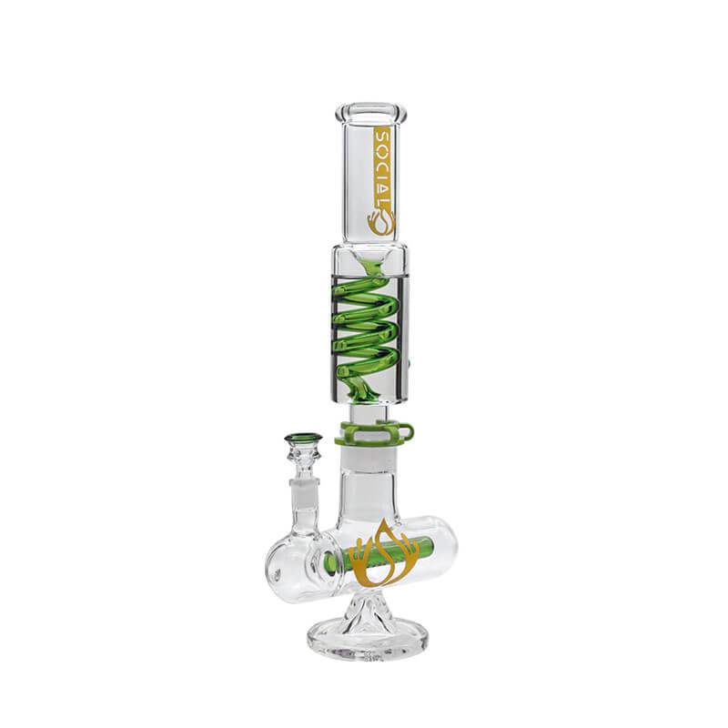 Social TROJAN with Inline and Coil Perc 2 Joint Gel Waterpipe (MK-02) | 16 inch | Assorted Colors - image 6 of 6