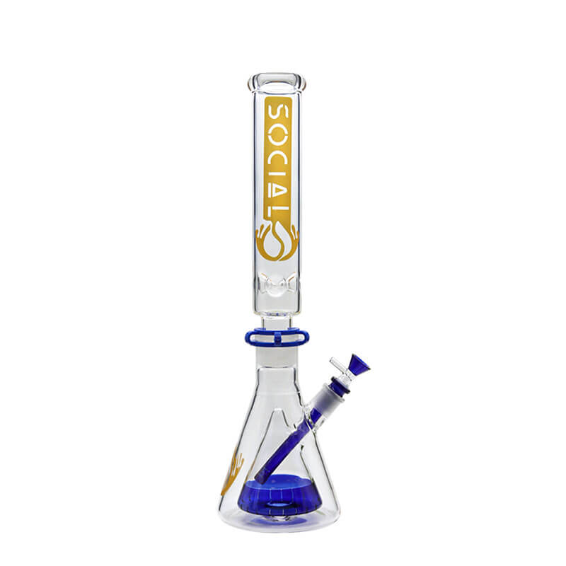Social HADES with Cone Perc 2 Joint Beaker Waterpipe (MK-03) | 18 inch | Assorted Colors - image 2 of 4
