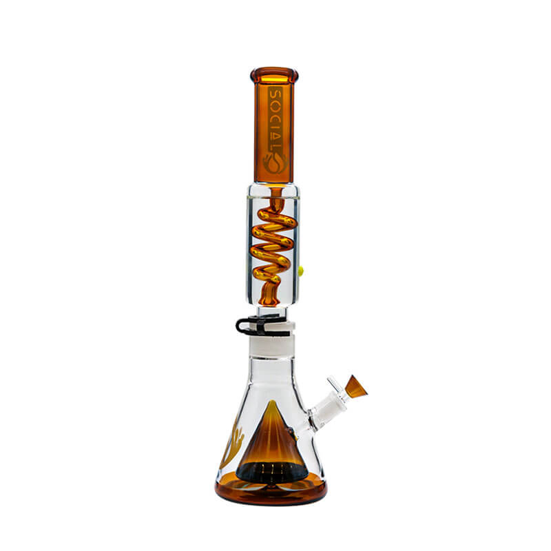 Social ZEUS Cone with Coil Perc 2 Joint Gel Beaker Waterpipe (MK-01) | 16 inch | Assorted Colors - image 2 of 3