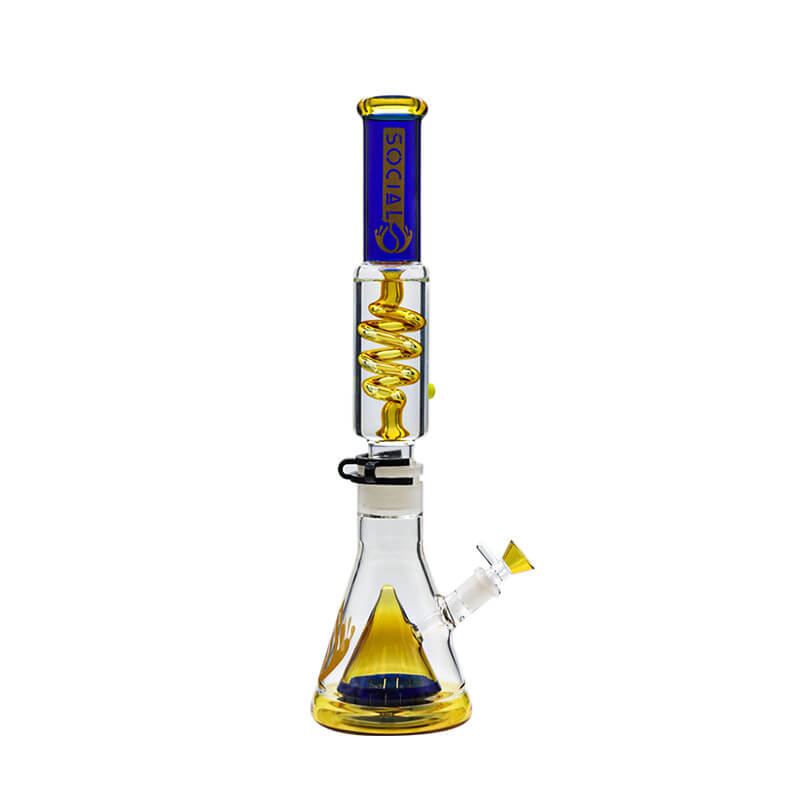Social ZEUS Cone with Coil Perc 2 Joint Gel Beaker Waterpipe (MK-01) | 16 inch | Assorted Colors - image 3 of 3