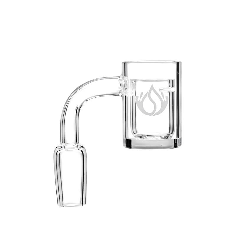 Social Flat Top 25mm Thick Base Slitted Insert Cup Quartz Banger (Q631) | 14mm | Male product image