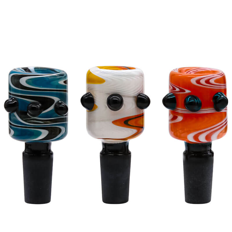 Full American Color Wig Wag Candy Stripe Bowl (Q847) | 14mm | Male | Assorted Colors product image