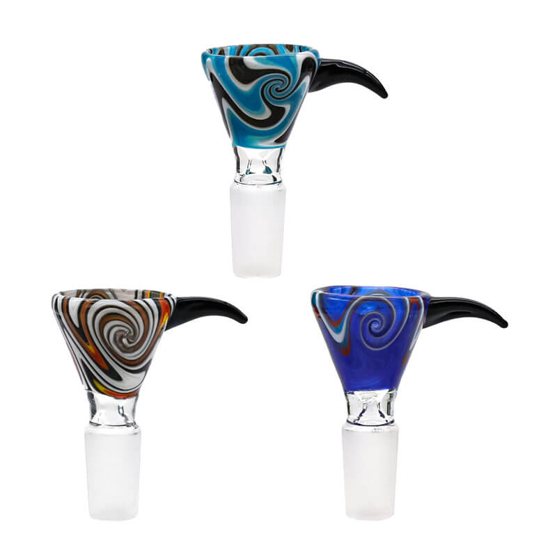 Wig Wag Handle Bowl (Q967) | 14mm | Male | Assorted Colors product image