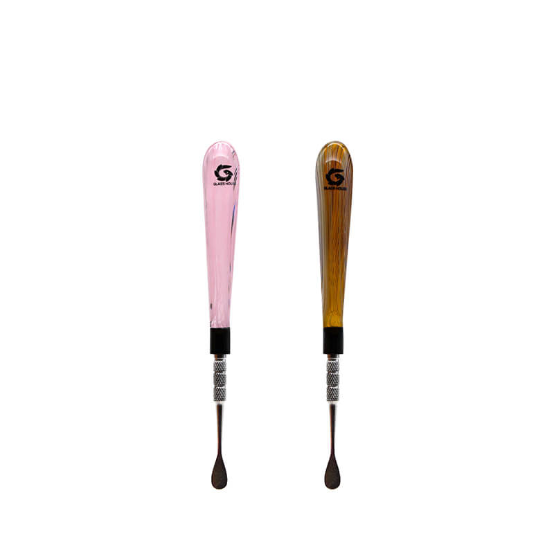 Glass House Clear Swirl Glass Handle Metal Dab Tool (SGD-001) product image