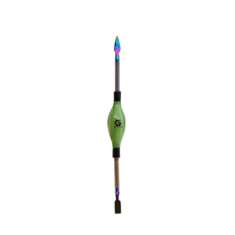 Glass House Bulb Marble Double Sided Rainbow Metal Dab Tool (SGD-001) | 3 pack product image