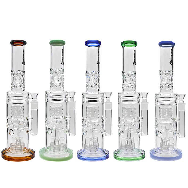 Social CENTAUR Triple Matrix with Barrel Perc Waterpipe (A811) | 18 inch | Assorted Colors - image 1 of 6