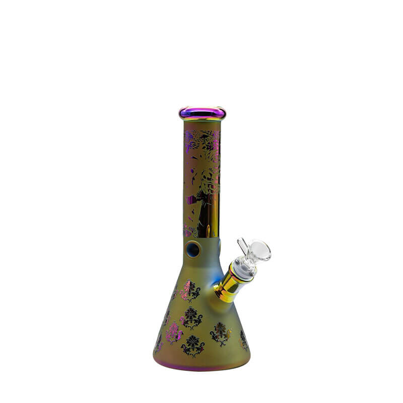 Electroplated Anime Frosted Beaker Waterpipe (JL-1274O) | 10 inch product image