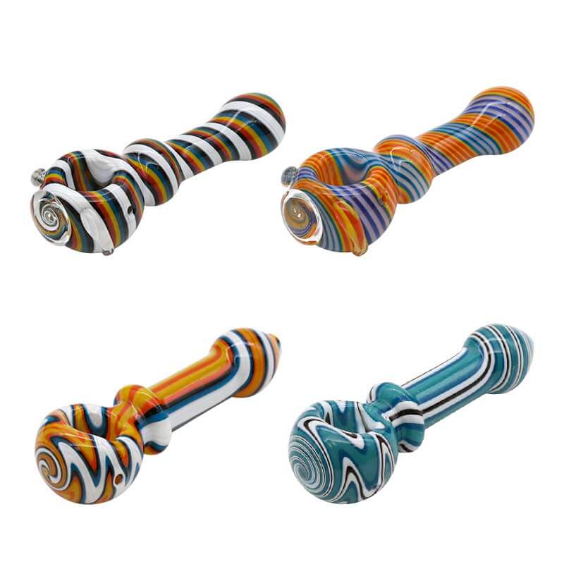 Full Wig Wag Handpipe (HP21535) | 4 inch | Assorted Colors product image