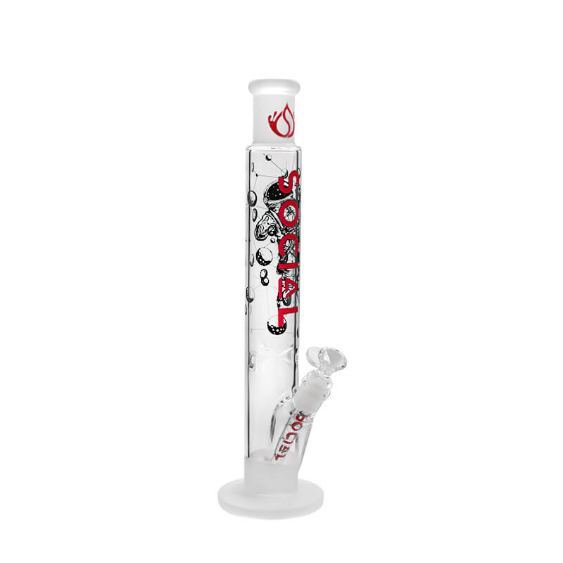 Social SPACE Frosted Printed Straight Waterpipe (A-20) | 15 inch | Assorted Colors - image 3 of 6