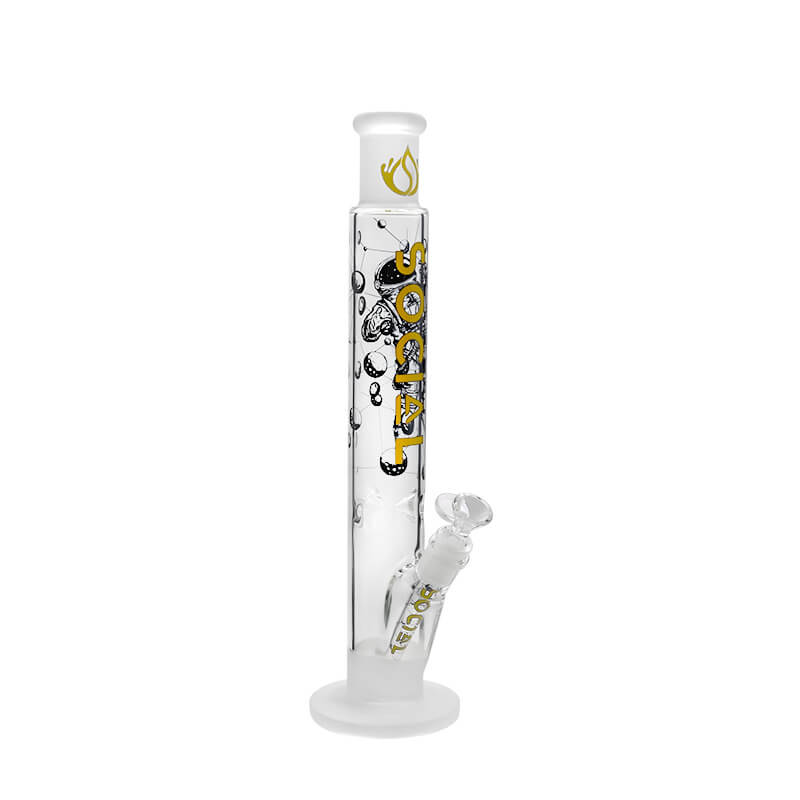 Social SPACE Frosted Printed Straight Waterpipe (A-20) | 15 inch | Assorted Colors - image 4 of 6
