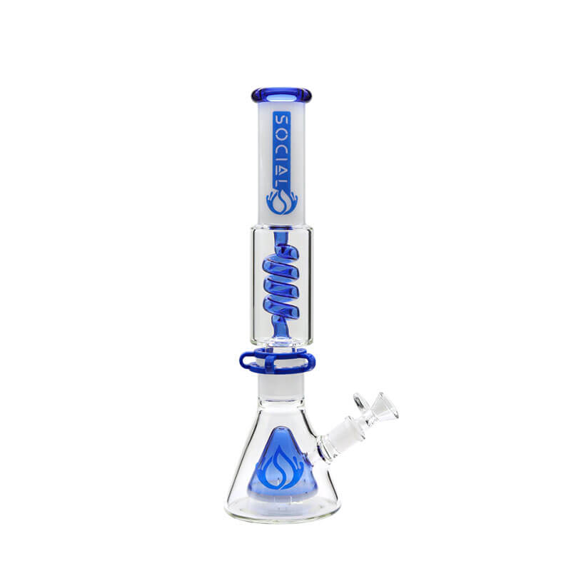 Social NYX Cone with Coil Perc 2 Joint Beaker Waterpipe (A-06/A-07/A-16) | 13 inch | Assorted Colors - image 2 of 4