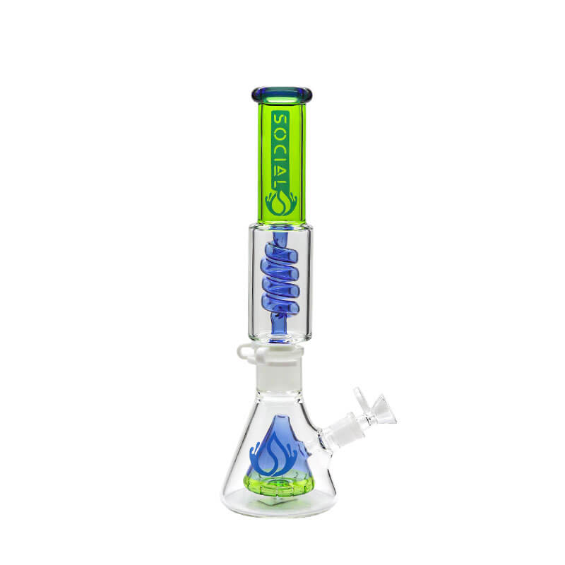 Social NYX Cone with Coil Perc 2 Joint Beaker Waterpipe (A-06/A-07/A-16) | 13 inch | Assorted Colors - image 4 of 4