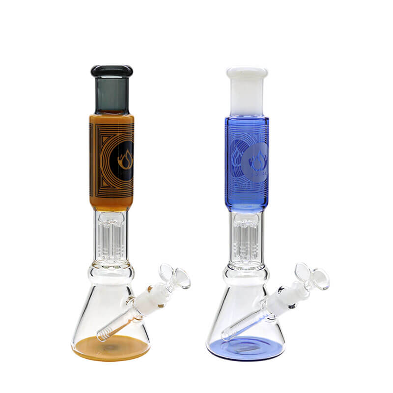 Social NUCLEUS with Tree Arm Perc Beaker Waterpipe (A-04/A-14) | 13 inch | Assorted Colors - image 1 of 3