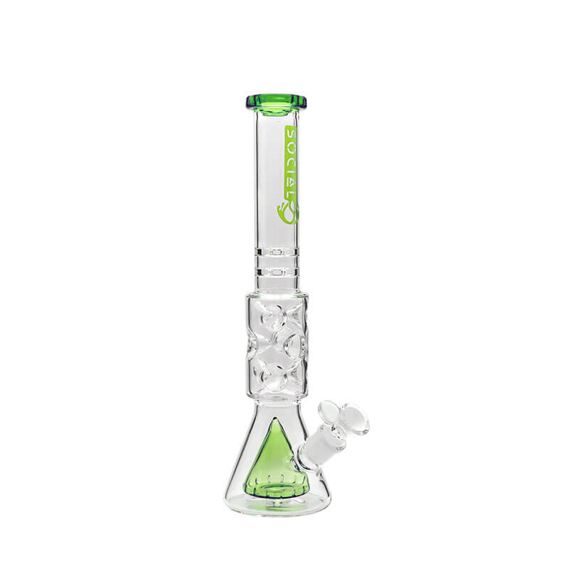 Social THANATOS Cone and Disc Perc Fab Egg Beam Beaker Waterpipe (A-12) | 14 inch | Assorted Colors - image 3 of 5