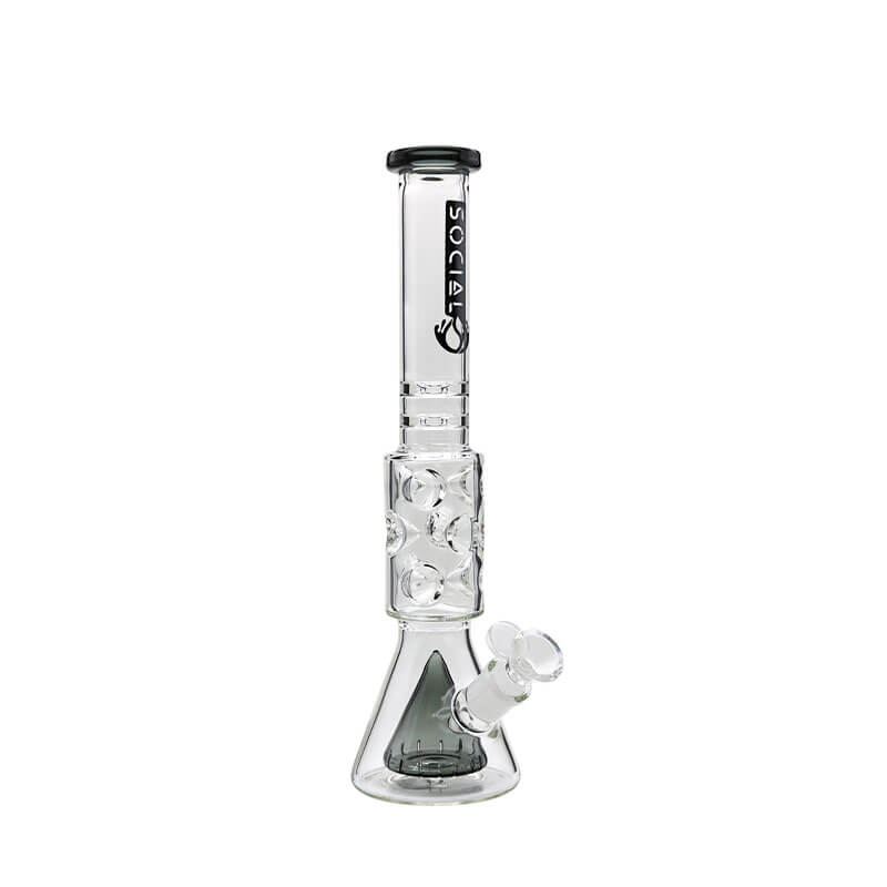 Social THANATOS Cone and Disc Perc Fab Egg Beam Beaker Waterpipe (A-12) | 14 inch | Assorted Colors - image 4 of 5