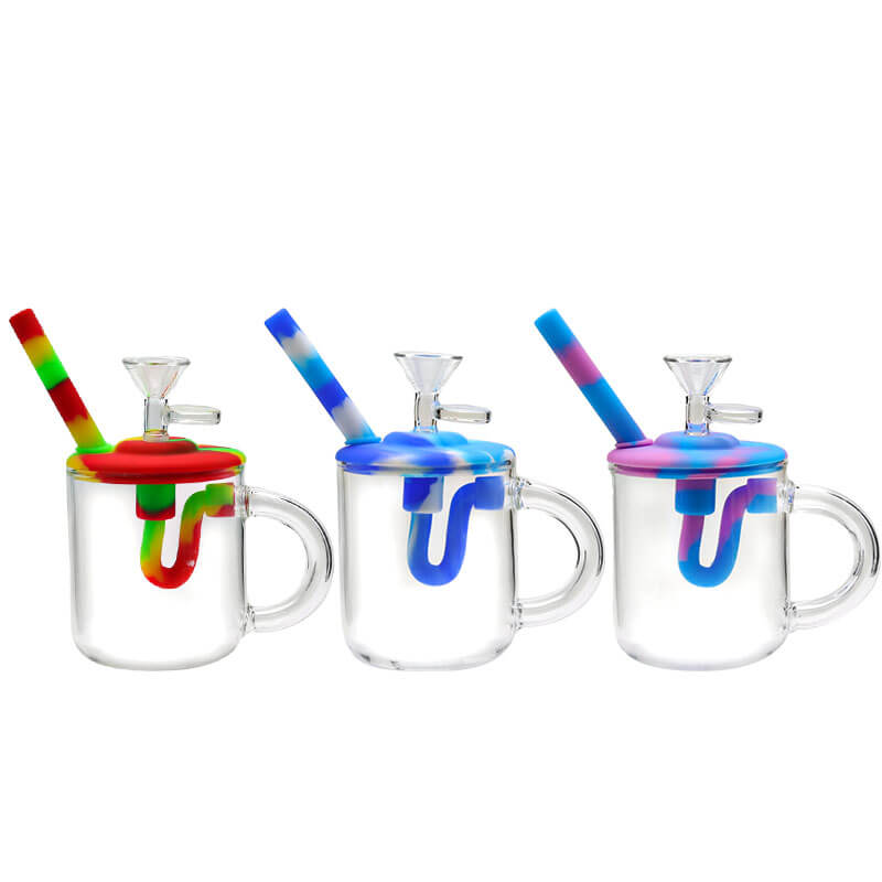 Silicone Mug Waterpipe (SL132/SB227) | 5 inch | Assorted Colors product image