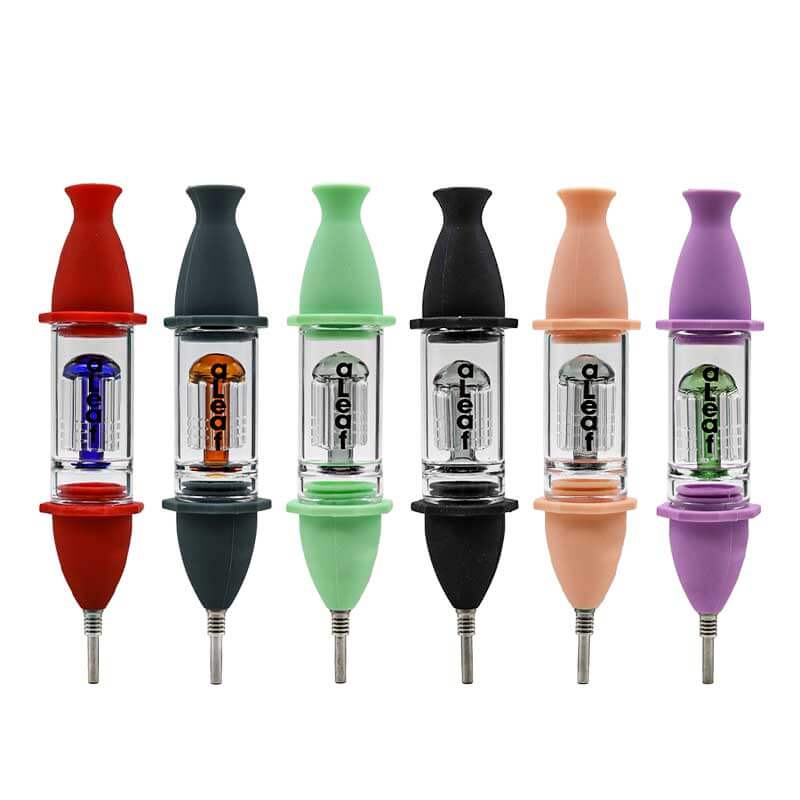 ALeaf Silicone Tree Arm Perc Nectar Collector with Titanium Nail (SL122) | 7.5 inch | Assorted Colors product image