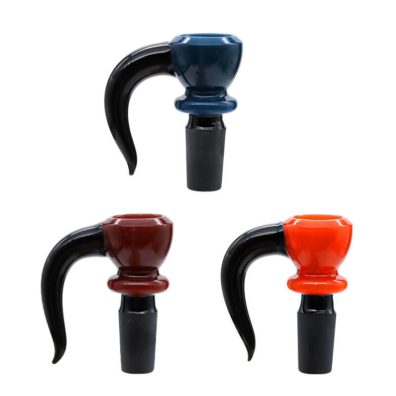 Solid Color Bowl with Horn Handle (ESBW076) | 14mm | Male | Assorted Colors product image