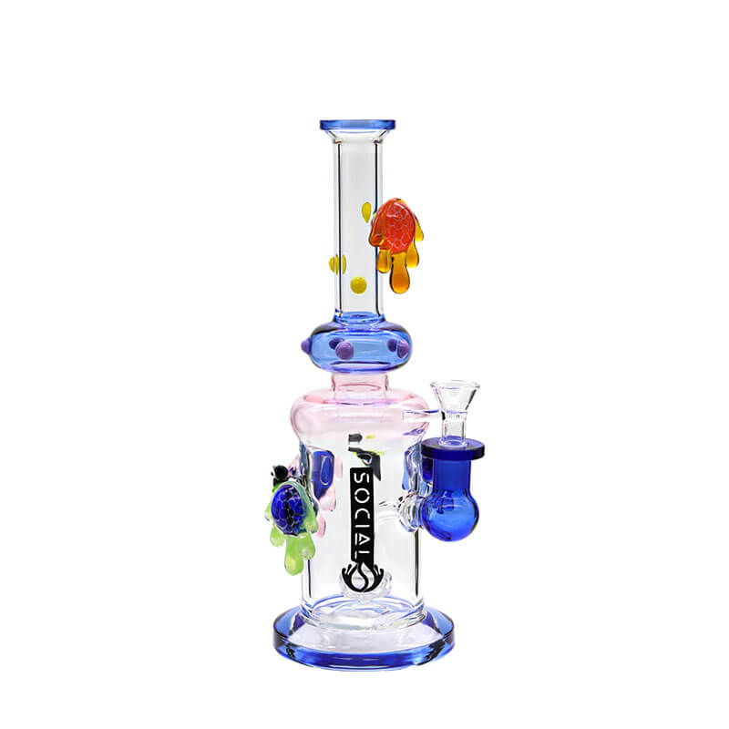 Social SPECTRE Glass on Glass Waterpipe (A698) | 11 inch | Assorted Colors - image 2 of 5