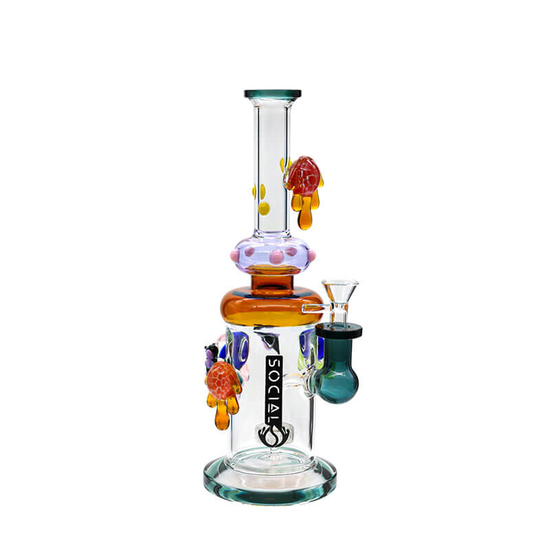 Social SPECTRE Glass on Glass Waterpipe (A698) | 11 inch | Assorted Colors - image 3 of 5