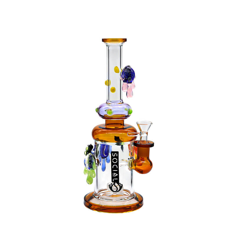 Social SPECTRE Glass on Glass Waterpipe (A698) | 11 inch | Assorted Colors - image 5 of 5