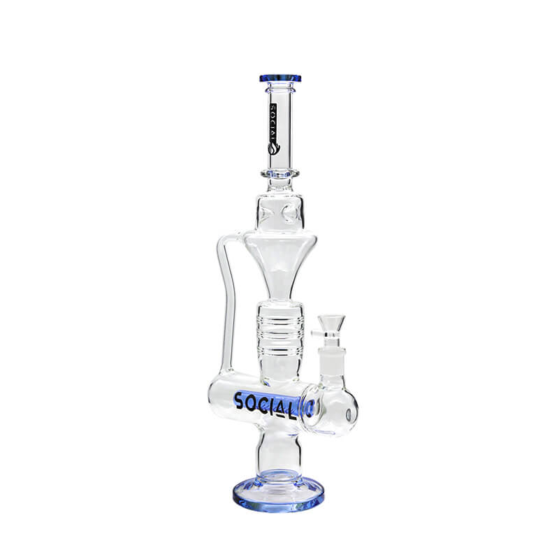 Social LYCAN Inline Perc Funnel Waterpipe (A859) | 18 inch | Assorted Colors - image 2 of 5