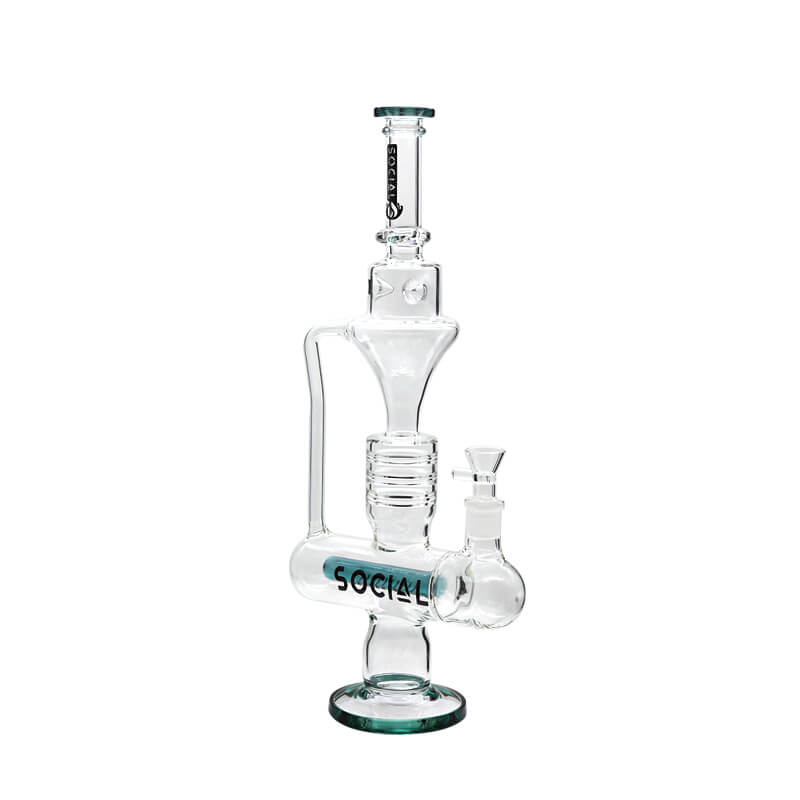 Social LYCAN Inline Perc Funnel Waterpipe (A859) | 18 inch | Assorted Colors - image 3 of 5