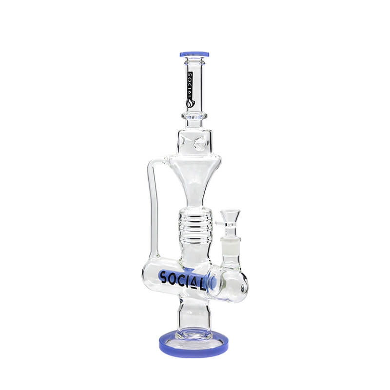 Social LYCAN Inline Perc Funnel Waterpipe (A859) | 18 inch | Assorted Colors - image 4 of 5