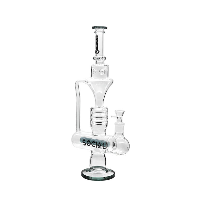 Social LYCAN Inline Perc Funnel Waterpipe (A859) | 18 inch | Assorted Colors - image 5 of 5
