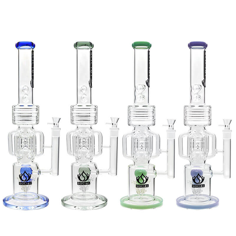 Social TIDEHUNTER Hex Handle Waterpipe (A300) | 20 inch | Assorted Colors - image 1 of 5