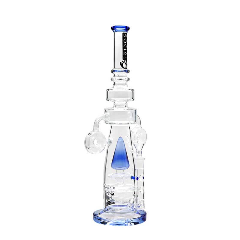 Social EARTHSHAKER Dual Donut Sprinkler Cone Waterpipe (A277) | 18 inch | Assorted Colors - image 3 of 5