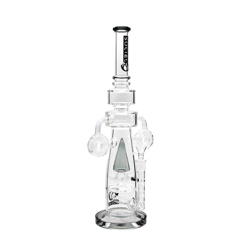 Social EARTHSHAKER Dual Donut Sprinkler Cone Waterpipe (A277) | 18 inch | Assorted Colors - image 4 of 5