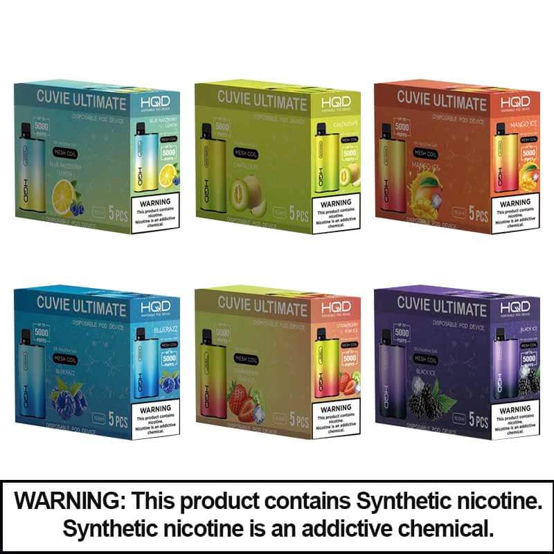 HQD Cuvie Ultimate Disposable | 5% Nicotine | 5000 Puffs | 5 Count Display product image