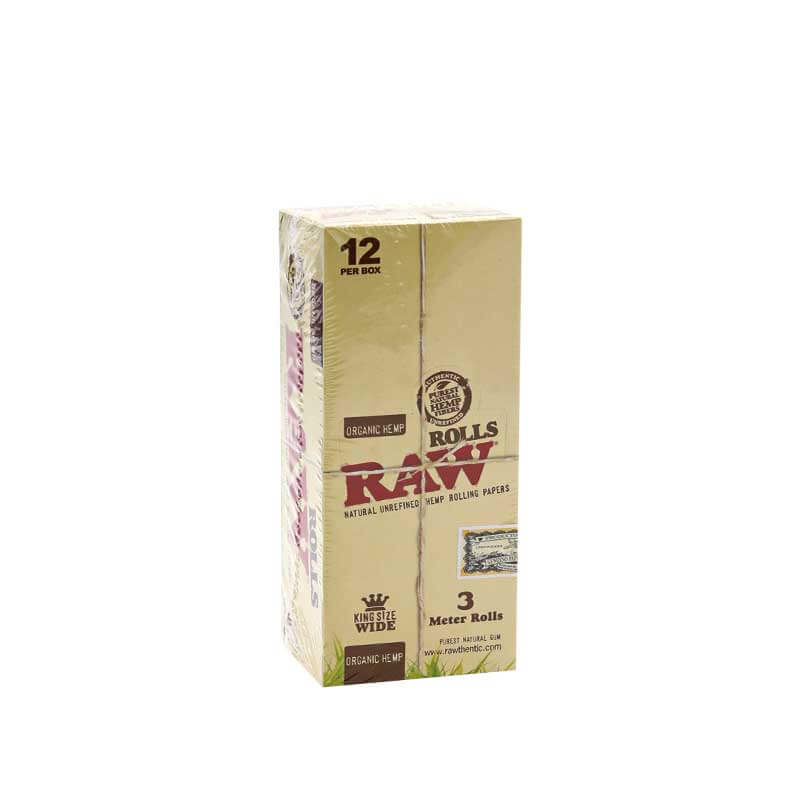 RAW Organic Rolling Papers Rolls | 3 Meter (King Size Wide) | 12 Count Display product image
