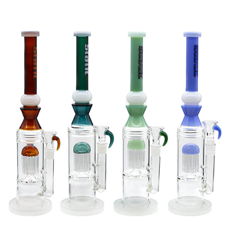 Static Colored Tree Arm Perc Waterpipe (7376) | 16 inch | Assorted Colors product image