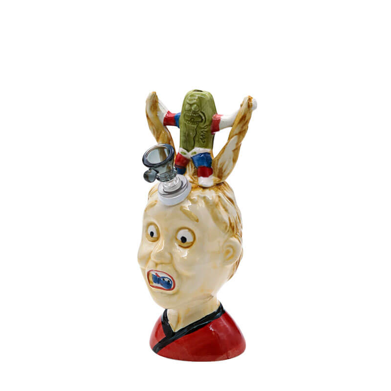Ceramic Waterpipe | 8 inch | Scared Girl Face product image