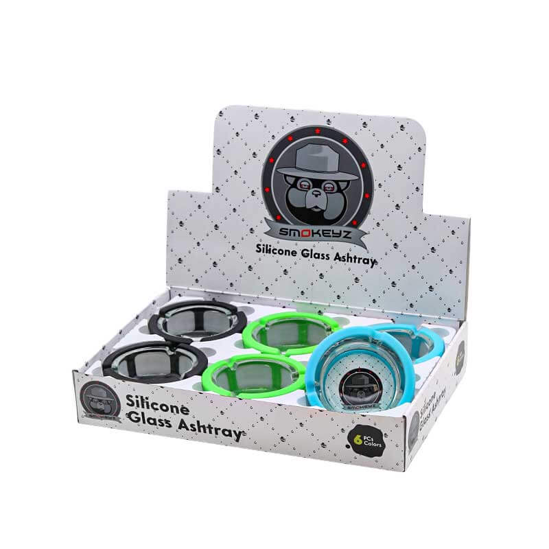 Smokeyz Silicone Glass Ashtray | 6 Count Display - image 3 of 4