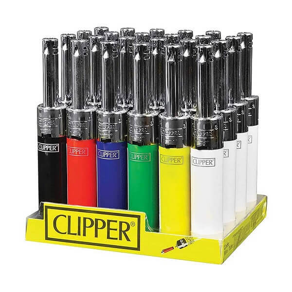Clipper Mini Tube Silver Top Lighter | 24 Count Display product image