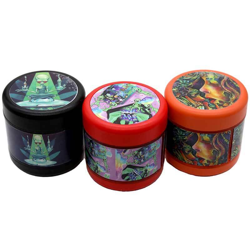 BLO Plastic Grinder | 3 Part | 53mm | 12 Count Display | Assorted Designs product image
