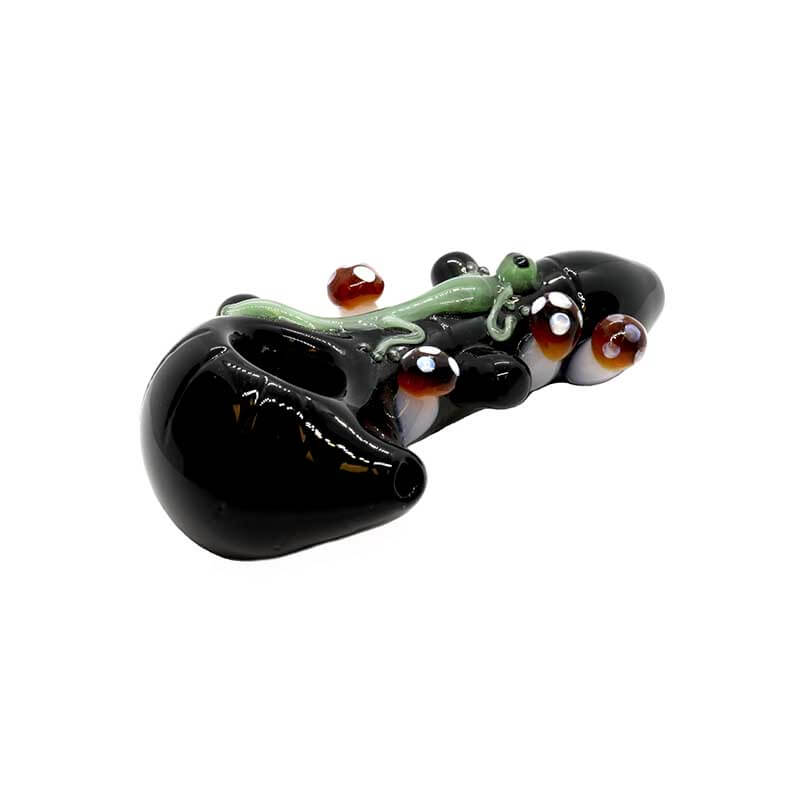 Forest Theme Handpipe with Lizards & Mushroom | 5 inch  product image