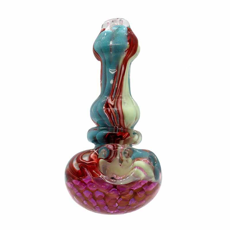 Gold Fumed Honeycomb Handpipe with Slime Color (SB-3277) | 5 inch product image