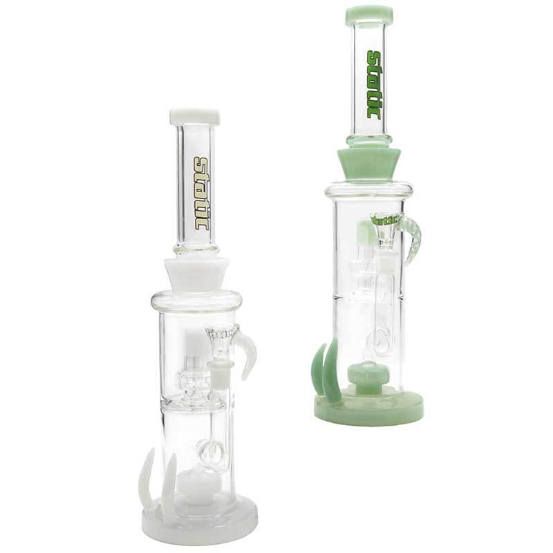 Static Double Diffuse Waterpipe with Horn (7573) | 14 inch | Assorted Colors product image