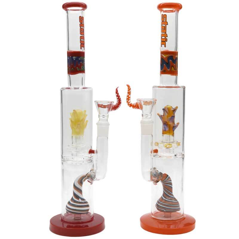 Static Wigwag Flower Waterpipe (7403) | 16 inch | Assorted Colors product image