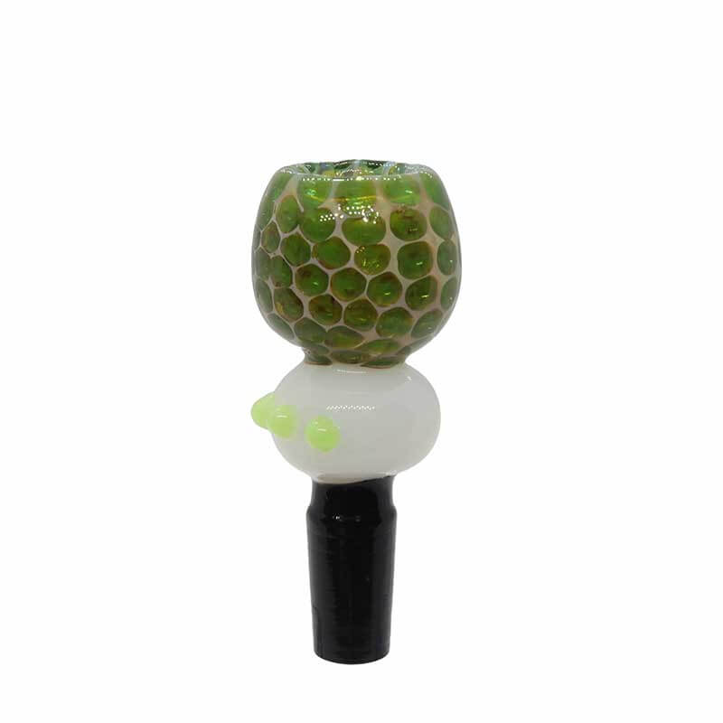 Green Honeycomb White Bubble Ball Bowl (SB-3323) | 14mm | Male product image