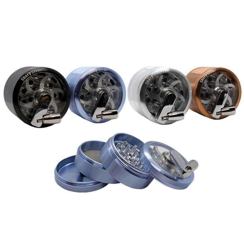 Sharpstone Reeling Handle Glass Top 4-Part Grinder | 2.5 inch product image