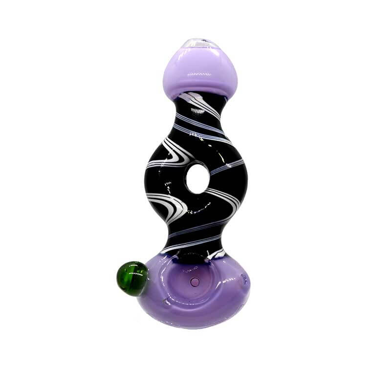 Reverse Artwork Handpipe with Slime Color (SB-3431/AM-18) | 5 inch product image