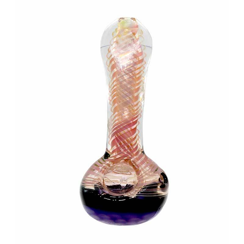 Gold Fumed Handpipe with slime Color Honeycomb on the Head (SB-3625) | 3.5 inch product image