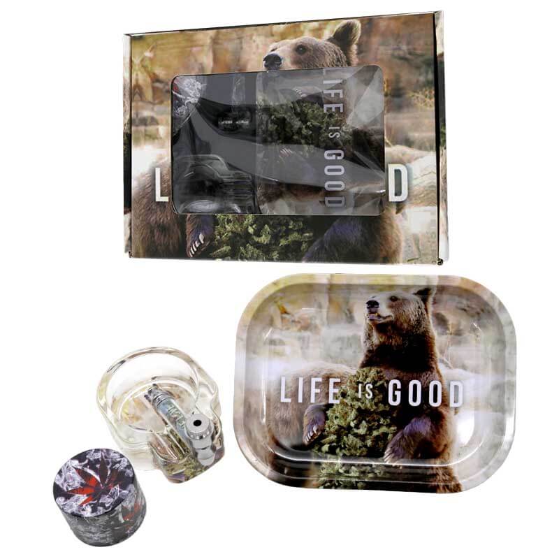 Smoking Set 4 Piece with Rolling Tray, Grinder, Ashtray and Metal Pipe (HL001-1-12) | Assorted Designs - image 8 of 8